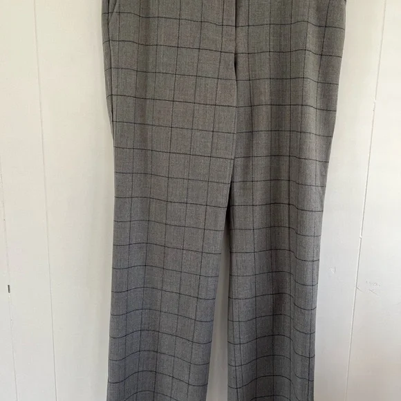 TALBOTS Windsor Gray Italian Plaid Trousers Pants 99% Wool 1% Spandex Size 14 - Picture 6 of 15